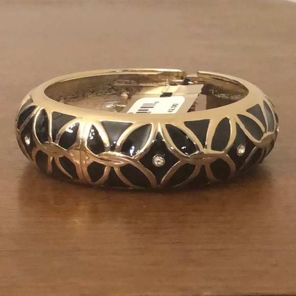 Sequin by Nordstrom Black Enamel Bangle Bracelet - Picture 2 of 6